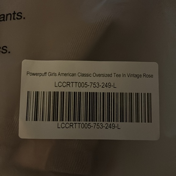 POWERPUFF GIRLS AMERICAN CLASSIC OVERSIZED TEE IN VINTAGE ROSE Large - Picture 5 of 5